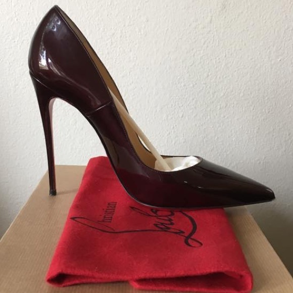 *OG pair* Christian Louboutin So Kate 120 Metal Patent Rouge Noir - Picture 3 of 10